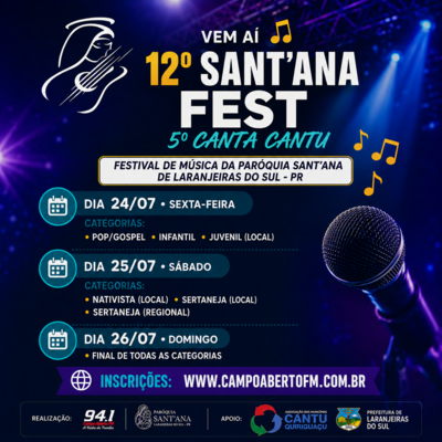 LS: Estão abertas as inscrições para o 12º Sant’Ana Fest